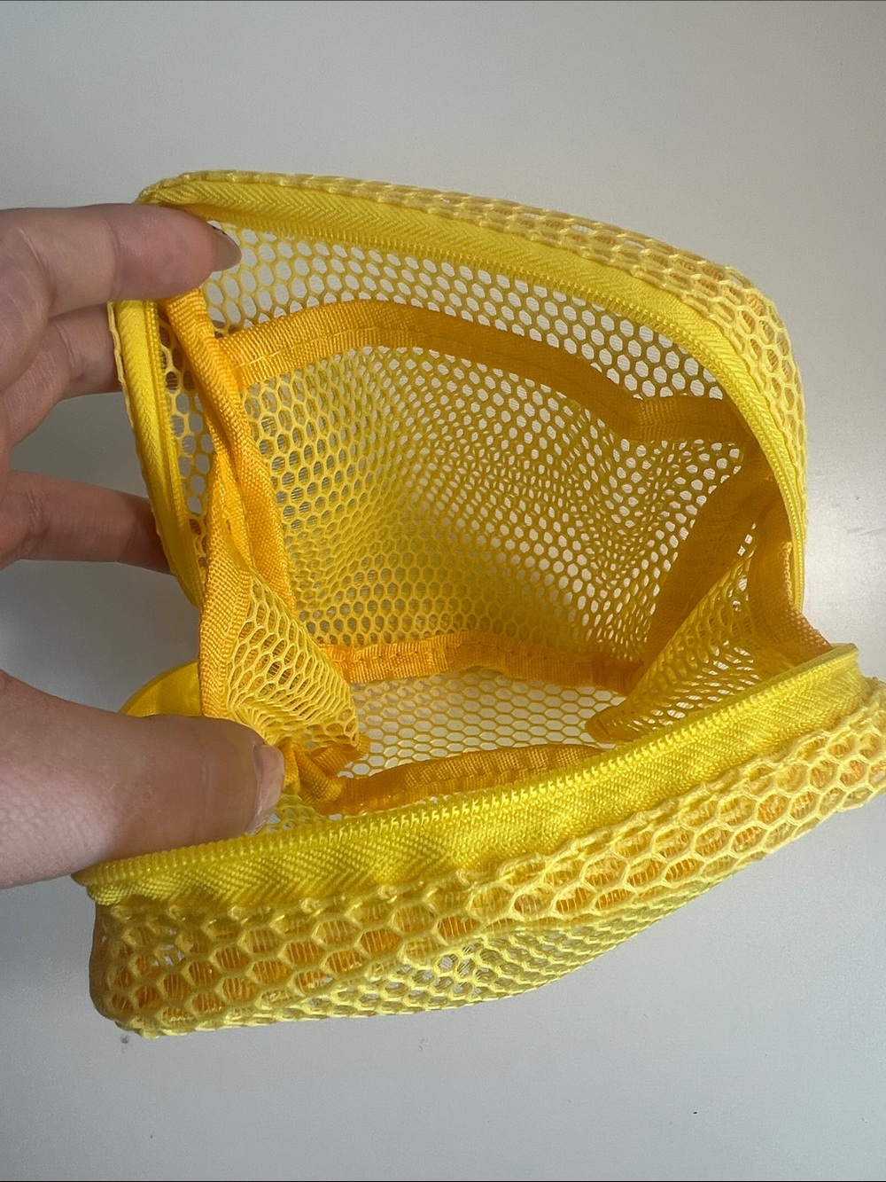 Yellow Transparent Mesh Pouch - Picture 4 of 5